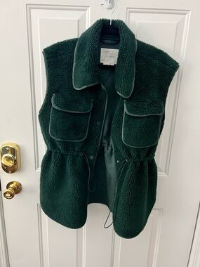 Anthropologie Dark Green Sherpa Vest